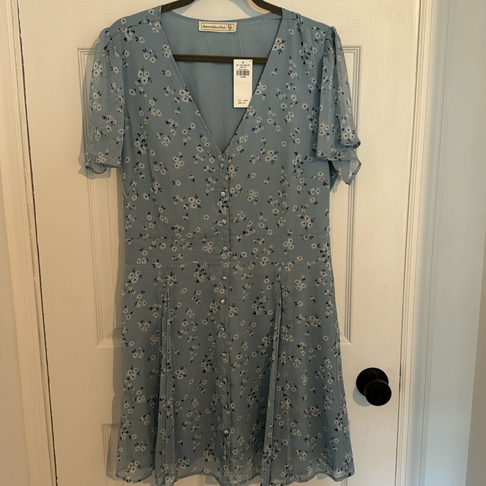 Abercrombie & Fitch Blue Floral Dress - Size XL